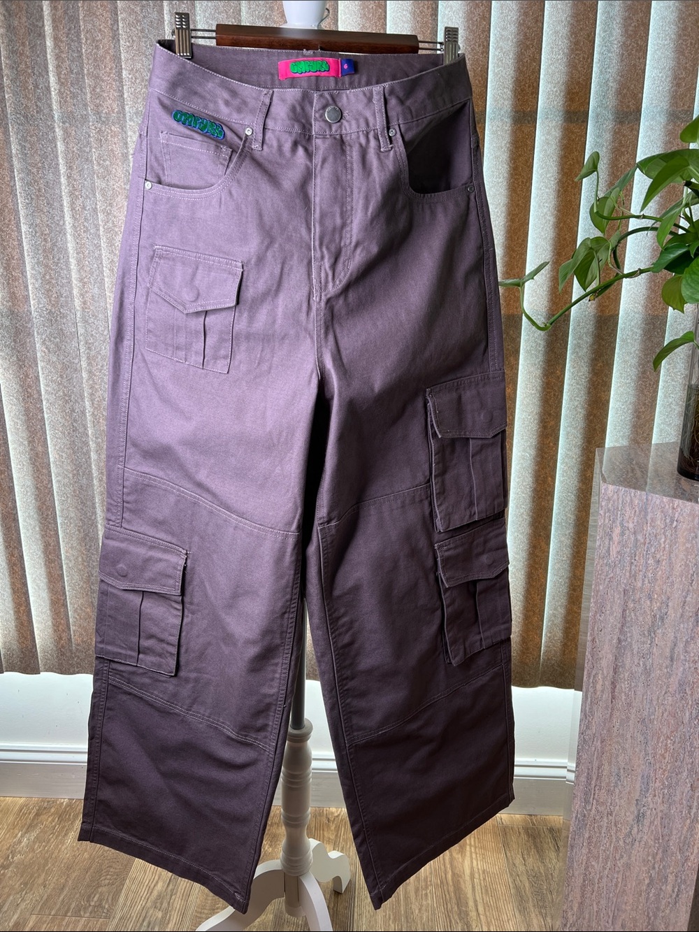 Empyre Subtle Mauve Wide-Leg Cargo Skater Wide leg baggy 9 pockets S-6